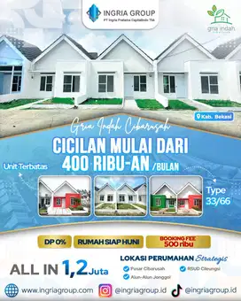 Rumah Murah berkualitas 185 Juta Dekat RSUD Cileungsi, Cicilan Hanya 4