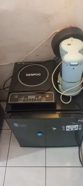 Paket kulkas kecil kompor listrik dan kopi maker