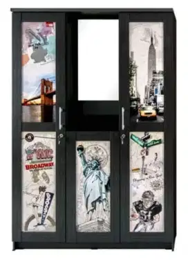 Lemari Pakaian 3 Pintu Kaca Masuk Activ New York LP 302 Zalkova