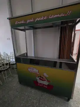 Rombong full Stainless Masih baru gratis lemari kaca display