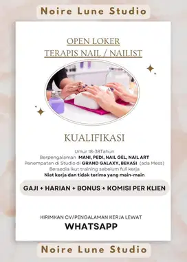 Lowongan Kerja Terapis Nail / Nailist Loker Bekasi