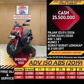 KREDIT TANPA DP ADV 150 ABS TH 2019 PAJAK ON BAYAR PAKAI CC / PAYLATER