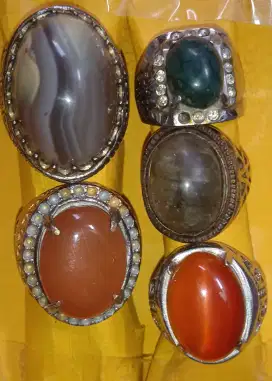 Cincin batu akik 5 pcs 100 ribu