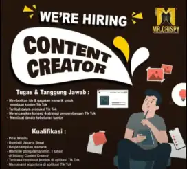 DIBUTUHKAN LOWONGAN POSISI CONTENT CREATOR DAN HOST LIVE