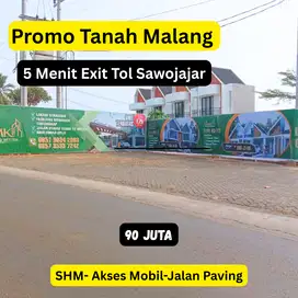 Tanah Harga Miring 5 Menit Tol Sawojajar Malang