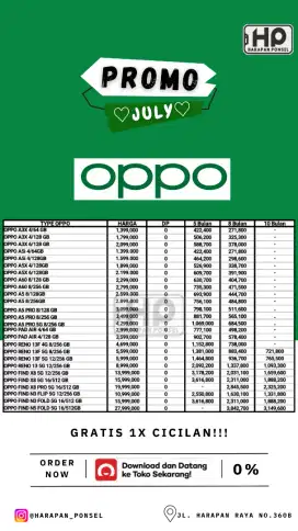 PROMO KREDIT OPPO SERIES TANPA DP