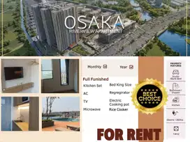Disewakan Studio Full Furnish di Osaka Riverview PIK2 Healing Setiap S