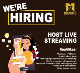 DIBUTUHKAN POSISI CONTENT CREATOR DAN HOST LIVE STREAMING