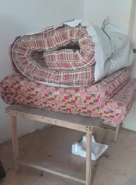 Tempat Tidur Kayu 6 Kaki+ 2 Kasur Tilam kapas