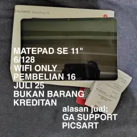 HUAWEI matepad SE 11INCH 6/128 FULLSET GARANSI NO MINUS