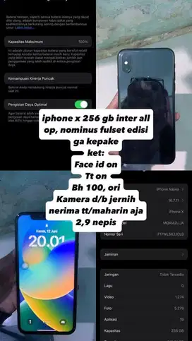 Iphone x 256 gb