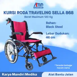 Kursi Roda SELLACO 868 LAJ / Kursi Roda Traveling Bahan Besi Hitam
