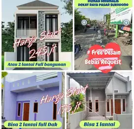 Rumah baru dekat pasar Sukodono model 2 lantai
