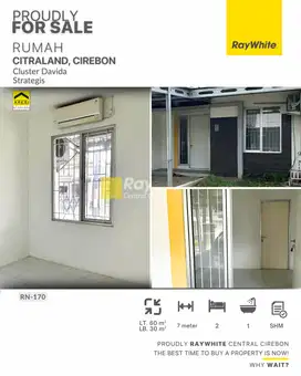 Jual Rumah SHM Lokasi Strategis di Perumahan Citraland Cluster Davida,