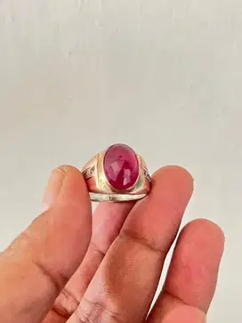 Cincin batu rubi emban perak swasa