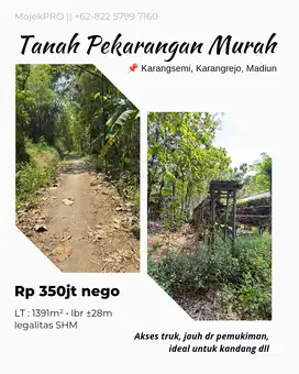 DIJUAL TANAH PEKARANGAN MURAH Spec Kandang Ayam