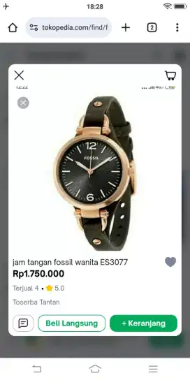 Jam tangan wanita fossil es3077 original