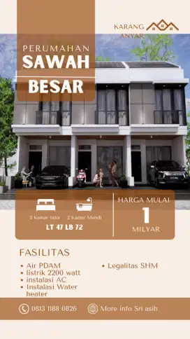 Rumah Cantik modern 2 lantai daerah sawah besar jln ekonomi Jakpus