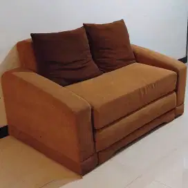 Sofa bed coklat bekas
