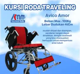 Kursi Roda AVICO AMOR 973 LAJ / Kursi Roda Travel Ekonomis Alumunium