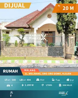 Dijual Rumah Vintage + Pavilliun Jl Welirang Klojen Tengah Kota Malang