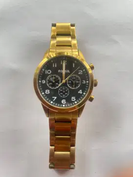 Jam Tangan Fossil Flyn Pilot Chonograp Black Gold BQ2121 Original