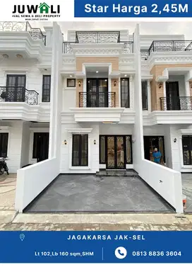 JUAL RUMAH MEWAH DESAIN AMERICAN CLASSIC DALAM TOWNHOUSE DI JAGAKARSA