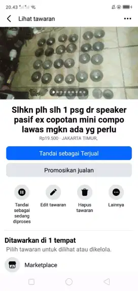 Slhkn plh slh 1 psg dr speaker pasif ex mini compo lawas kond hdp