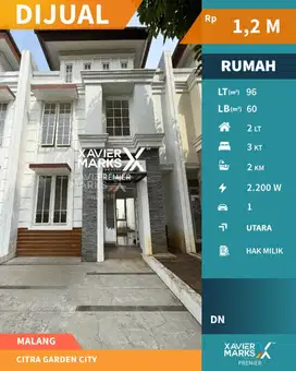 Dijual Rumah Modern Citra Garden Malang View Kota Malang