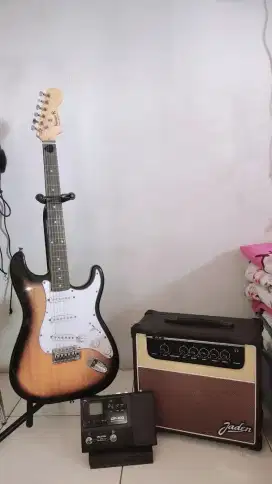 GITAR STINGER STRAT, JADEN AMP, VALETON GP-100 MULTI EFEK.