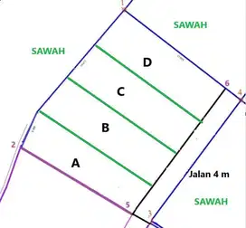 DIJUAL KAVLING SHM di BABAKAN CANGGU - Dikelilingi Sawah 3