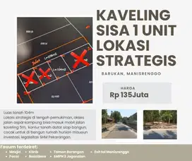 UNIT TERAKHIR TANAH KAVELING BARUKAN SELUAS 100M