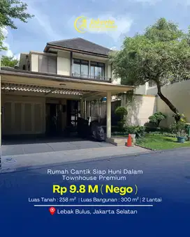 Dijual Rumah Cantik Siap Huni dalam Townhouse Premium Jakarta selatan