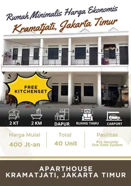 Rumah 2 lantai nyaman cluster di Kramat Jati Jakarta. Dekat  tol, RSUD