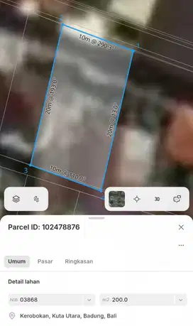 Tanah Bonus Rumah Lama di Kerobokan Utara Bali