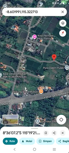 Tanah Global 1,5 Are View Sawah di Saba Pering Gianyar