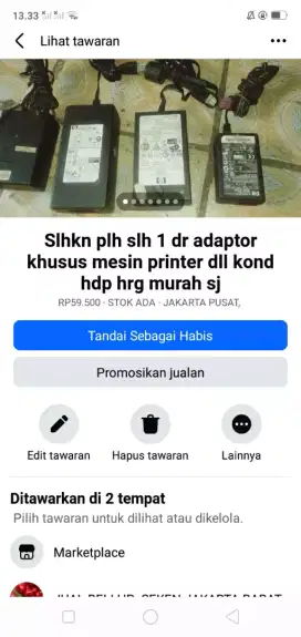 Slhkn lh slh 1 dr adaptor khusus printer komputer kond hdp ex copotan