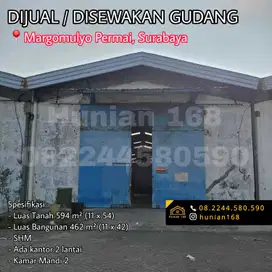 JUAL SEWA Gudang Pergudangan Margomulyo Permai Suri Mulia Surabaya