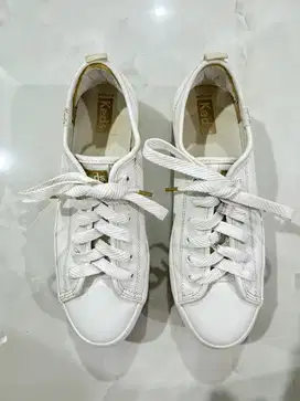 Keds white leather ori high platform size 38 sepatu shoes