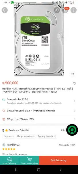 HDD Internal Laptop 2.5 Inchi 1TB