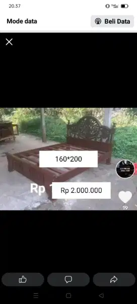 Anggur tempat tidur dipan jati bekas dah melamin