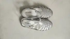 Jual sepatu sendal mini melissa possesion gliter silver 31