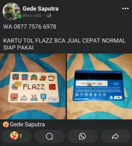 Kartu tol Flazz BCA