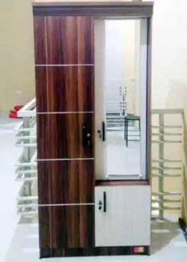 Lemari Pakaian 2 Pintu Kaca Masuk GM LP2KMB French Walnut
