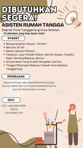 DICARI ART SEGERA YANG SESUAI KRITERIA