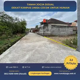 Tanah Jogja dijual dekat Kampus UNISA Cocok untuk Hunian