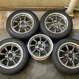 Velg watanabe rs8 4x114 ori dan ban gtx pro untuk kijang corolla dx