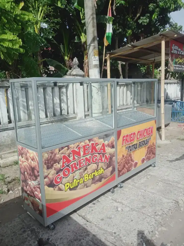 Etalase gerobak murah free ongkir free desain sesukamu