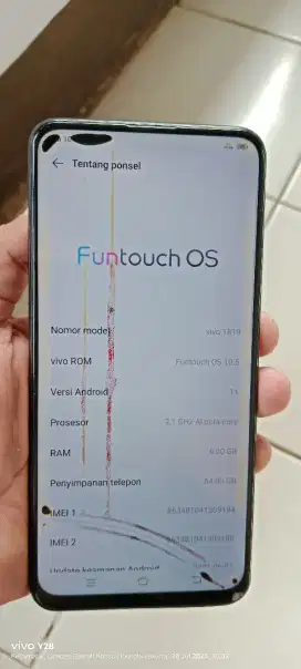 Vivo. V15 resmi 6/64. Mnus lcd kya di fto sma tombol2 pda copot norml