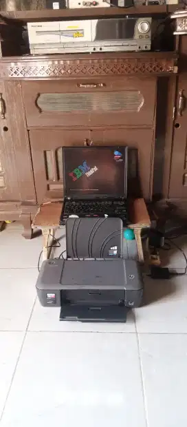 Laptop Pentium 4 Lenopo Thindpad+Printer merek HP